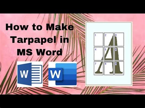 HOW TO MAKE PAPER TARPAULIN IN MICROSOFT WORD.